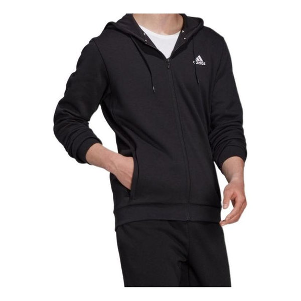 Куртка adidas M Sl Dk Fz Hd Embroidered Logo Sports Knit Hooded Jacket Black, черный