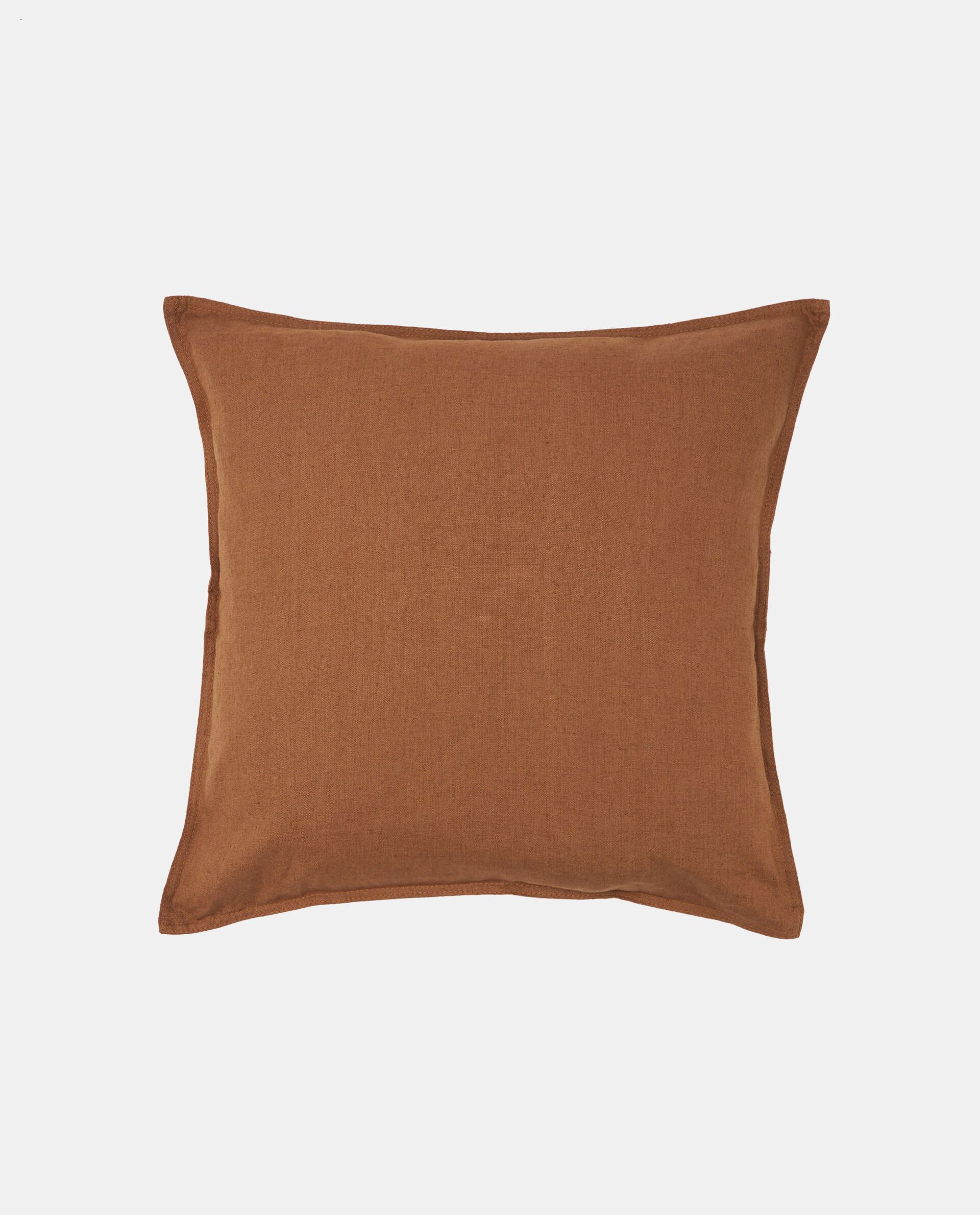 Чехол на подушку из чистого льна, табачный коричневый