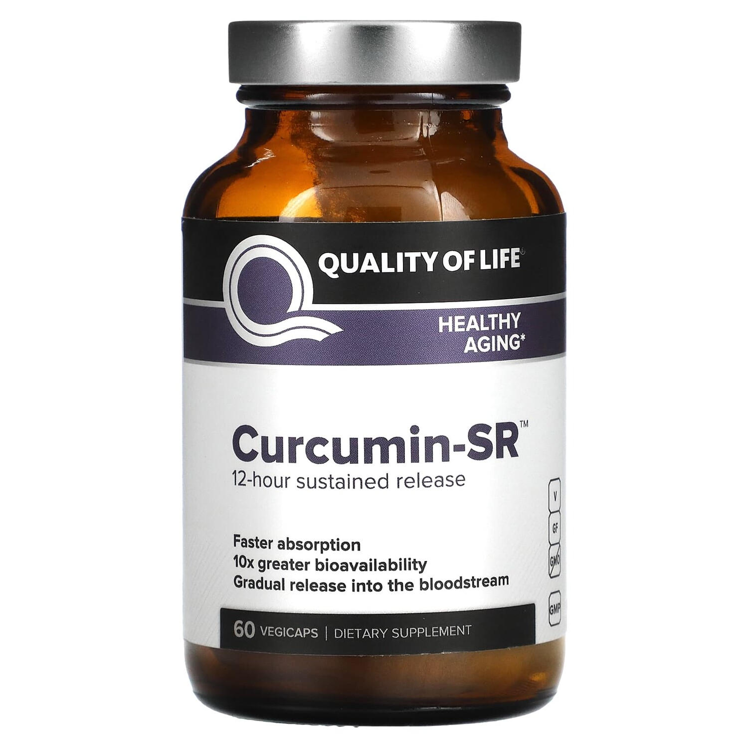 

Curcumin-SR`` 60 растительных капсул, Quality of Life Labs