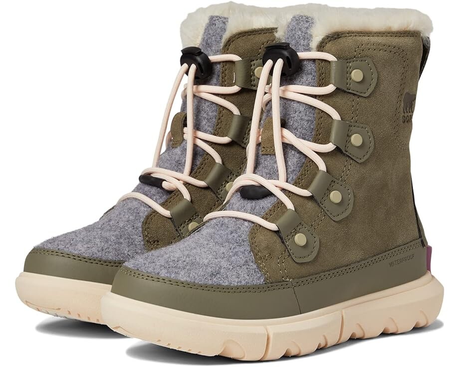 

Ботинки Sorel Explorer Lace WP, цвет Stone Green/White Peach