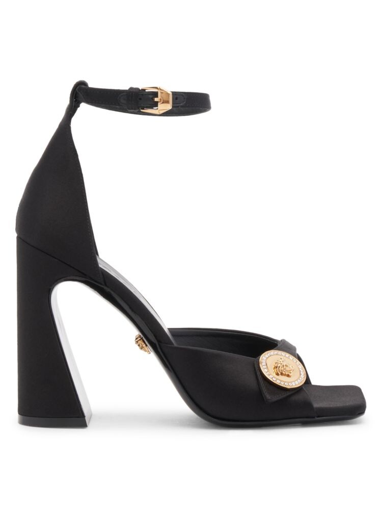 

Сандалии на расклешенном каблуке с декором Medusa Versace, черный