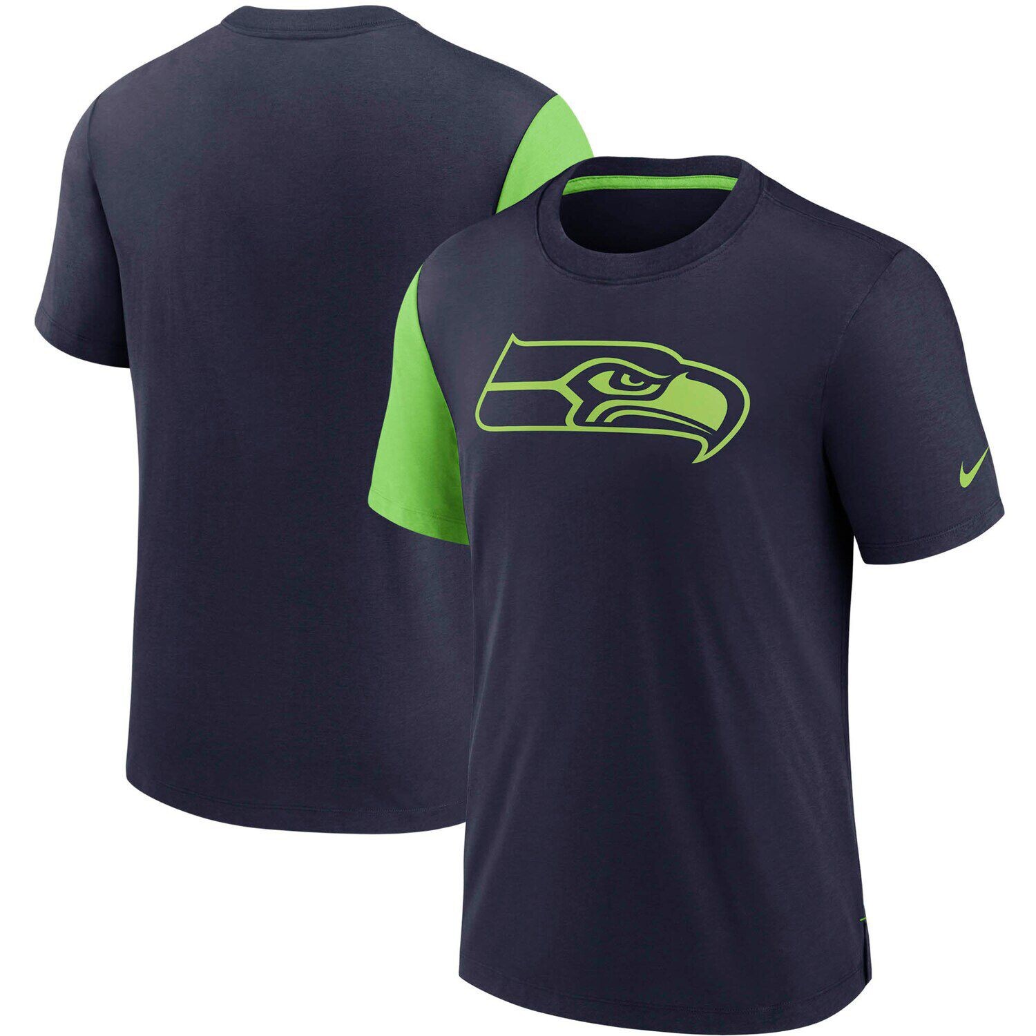 

Мужская футболка Nike College Navy/Neon Green Seattle Seahawks Pop Performance