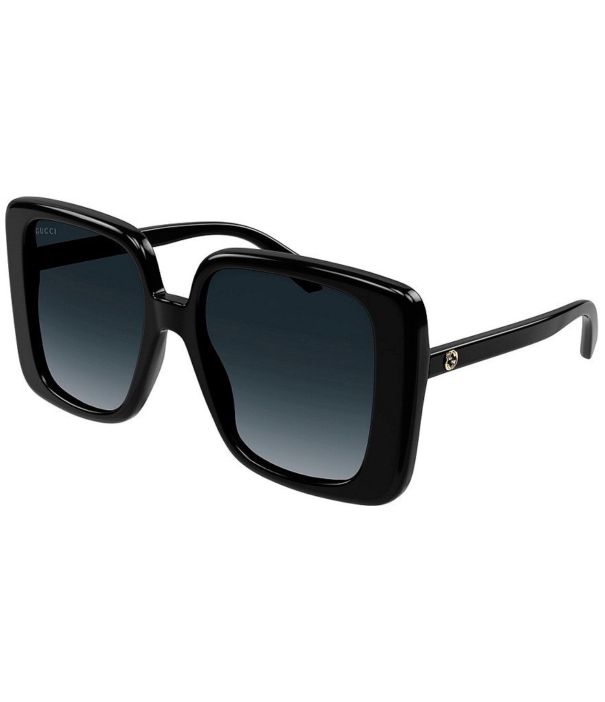 Gucci Женские квадратные черные солнцезащитные очки-бабочки GG1314S 55 мм, черный