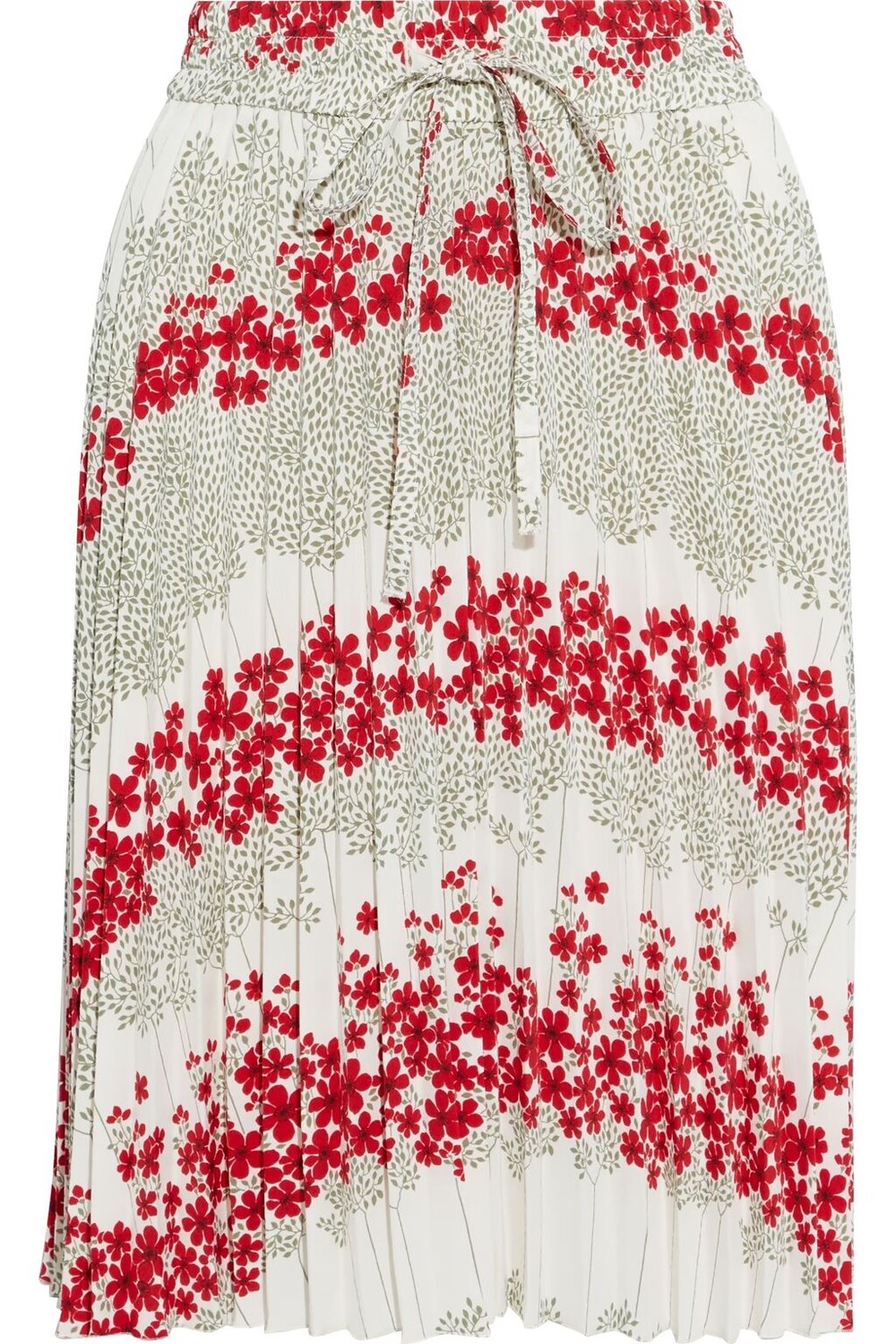 

Плиссированная юбка из крепдешина с цветочным принтом Redvalentino, экрю