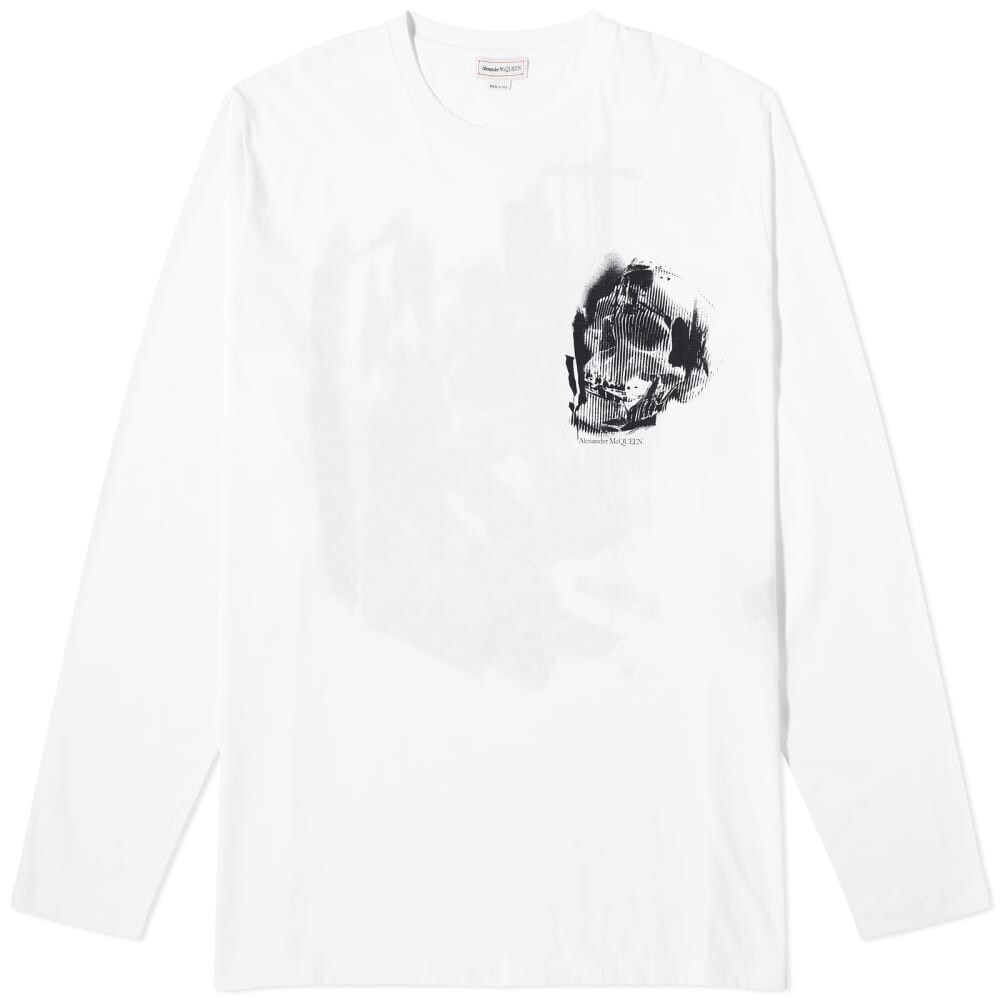 

Футболка с длинными рукавами и черепом Alexander McQueen, белый