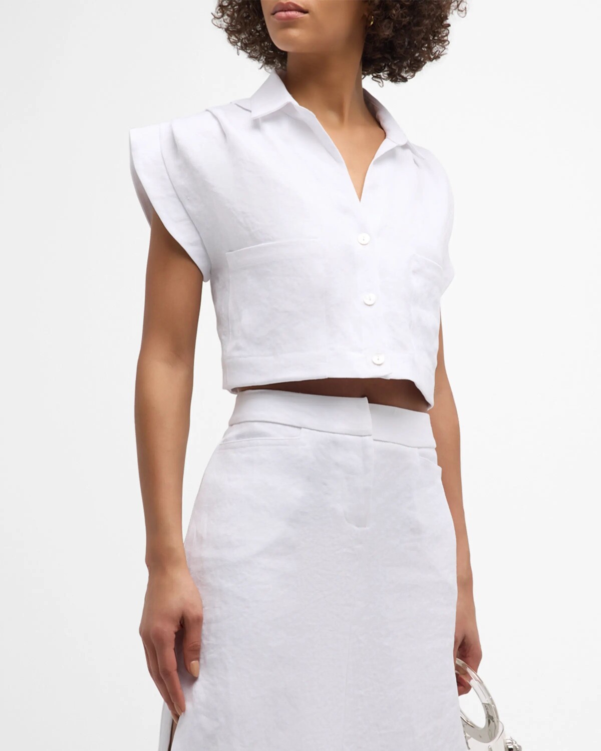 

Укороченный топ с пуговицами Preen JBQ, цвет White