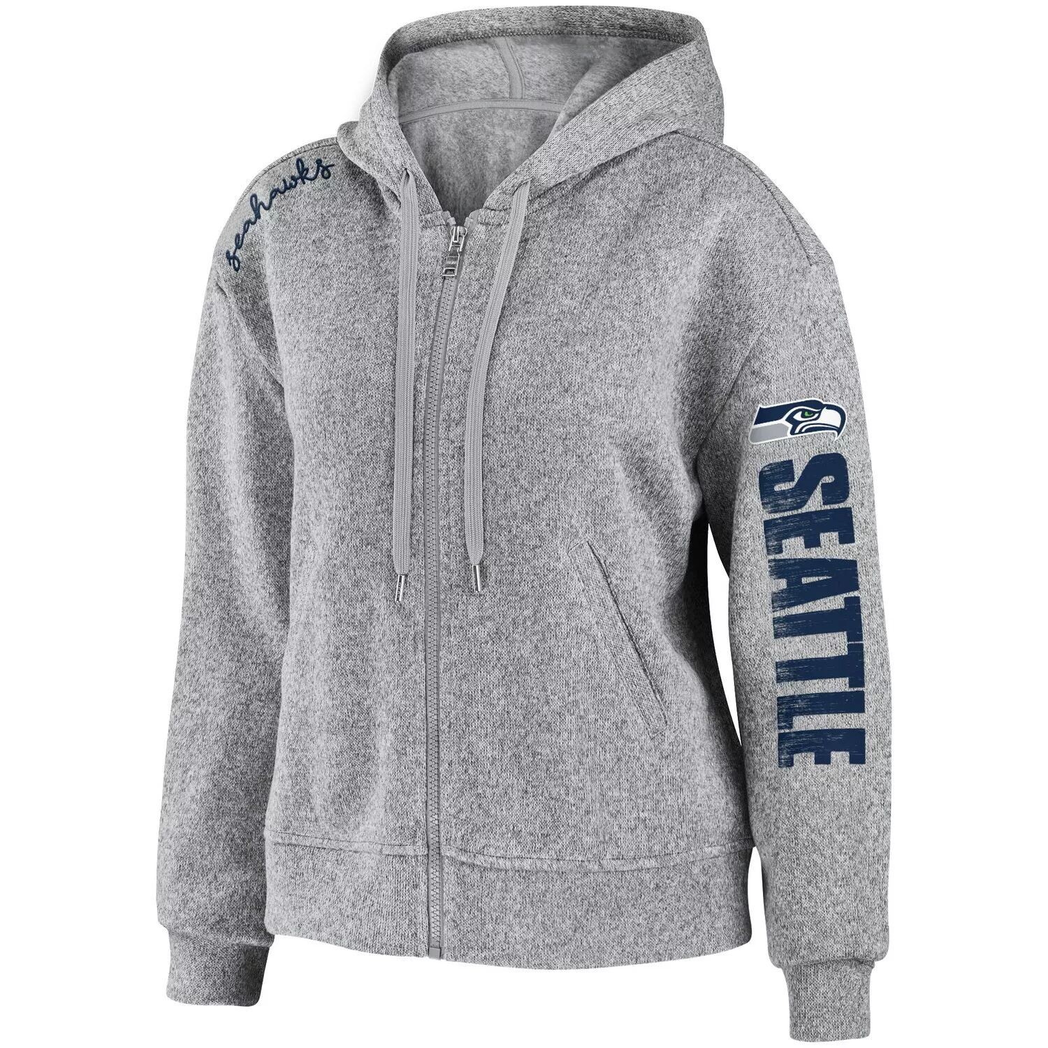 

Женская одежда WEAR by Erin Andrews Серая толстовка с молнией во всю длину Seattle Seahawks Heathered, Серый