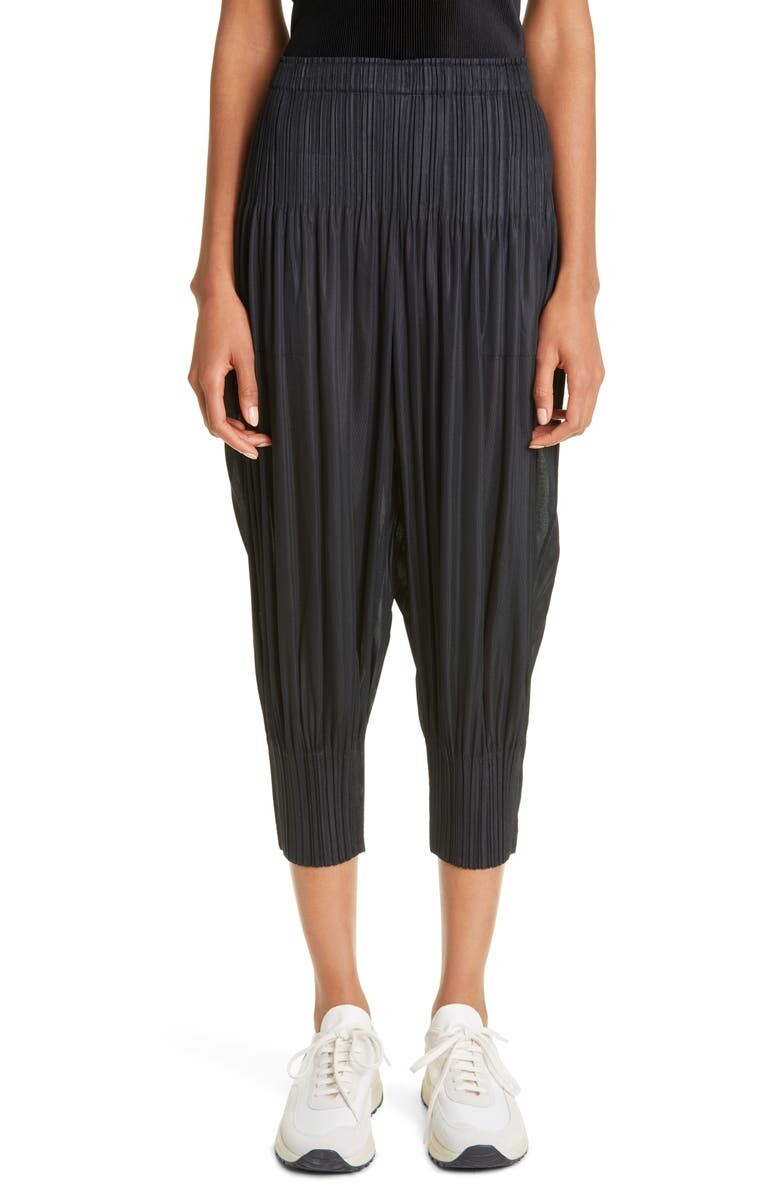 

Пушистые базовые брюки PLEATS PLEASE ISSEY MIYAKE, черный