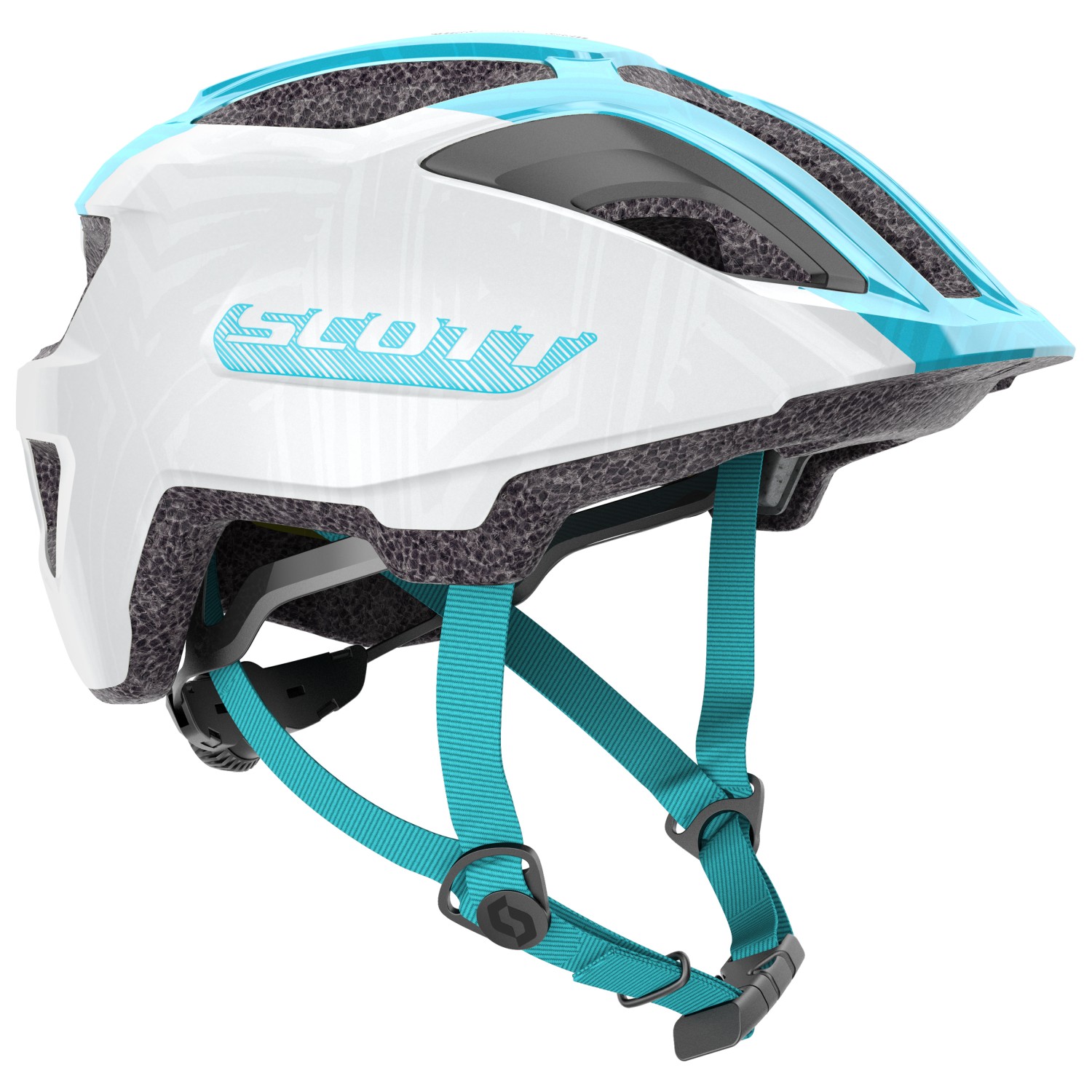 Велосипедный шлем Scott Kid's Helmet Spunto (CE) Junior, цвет Pearl White/Breeze Blue шлем scott spunto kid ce atlantic blue