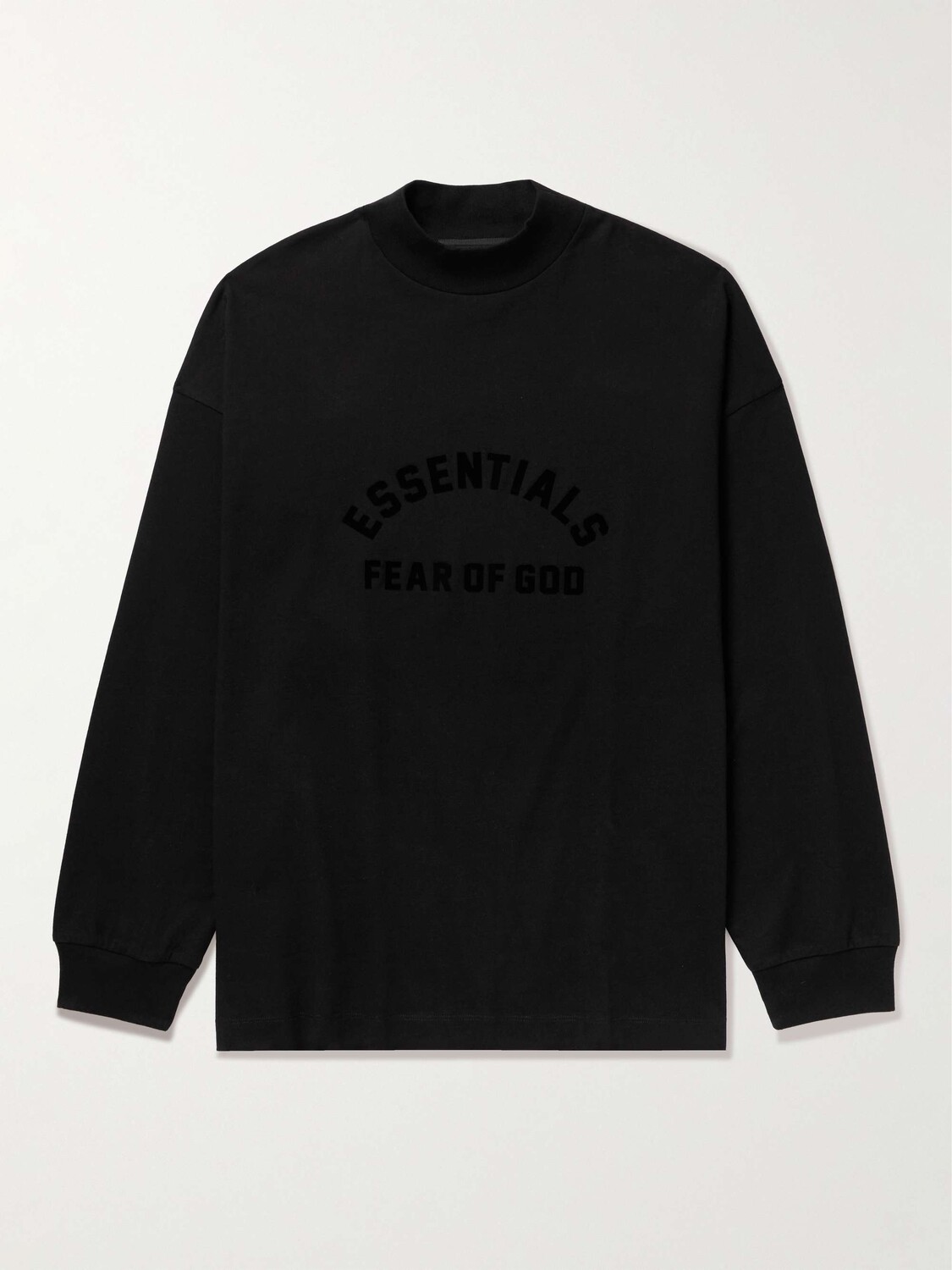 

Футболка с воротником из хлопкового джерси и аппликацией логотипа FEAR OF GOD ESSENTIALS, черный