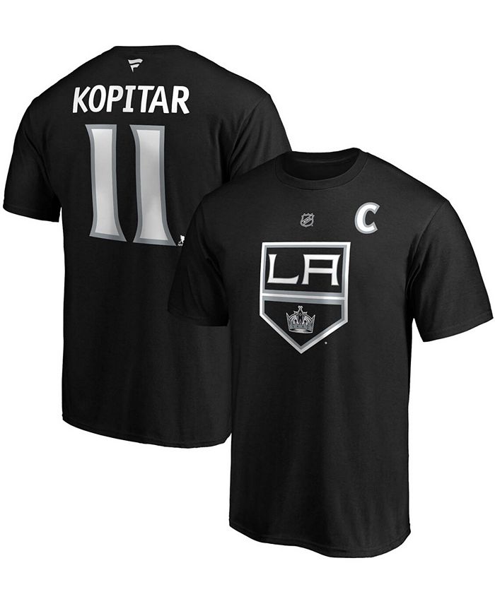 

Мужская черная футболка Anze Kopitar Los Angeles Kings Team с аутентичным именем и номером Stack Fanatics, черный