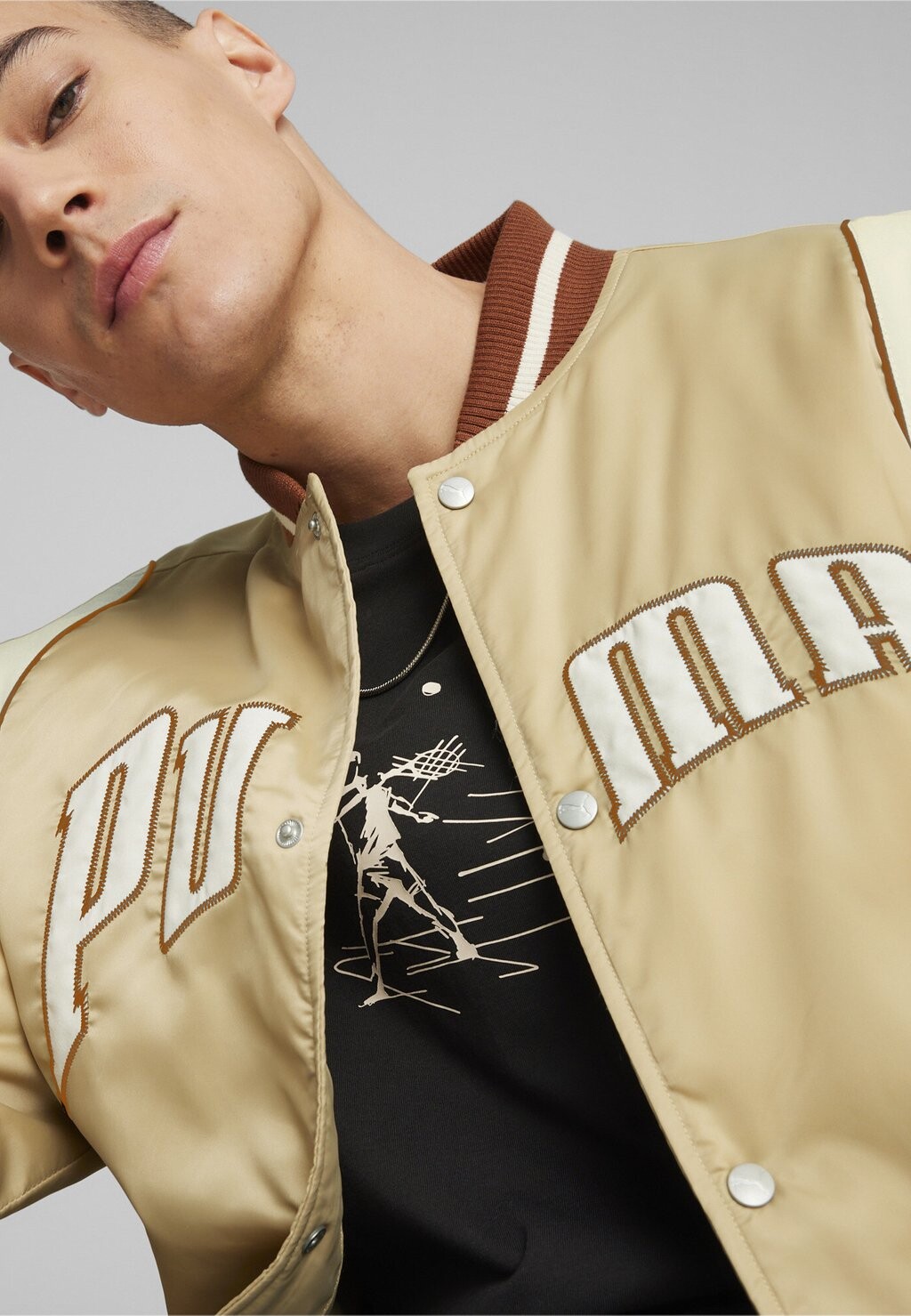 

Куртка-бомбер FOR THE FANBASE VARSITY Puma, цвет prairie tan