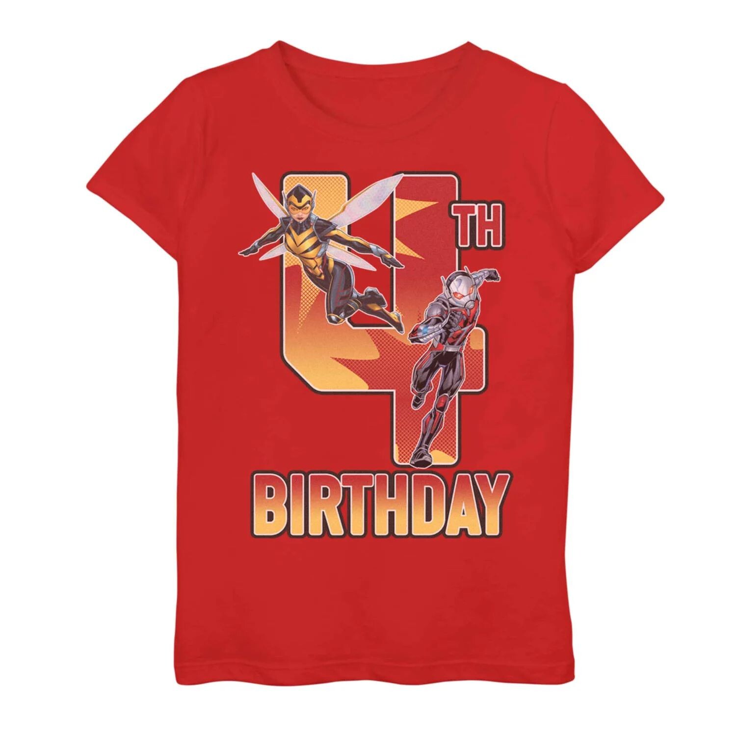 

Футболка на 4-й день рождения для девочек 7–16 лет Marvel Wasp & Ant-Man Licensed Character