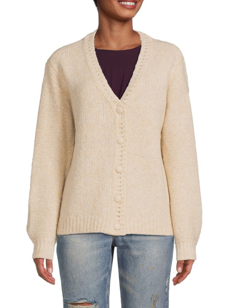 

Кардиган Guthrie с V-образным вырезом Loveshackfancy, цвет Cream