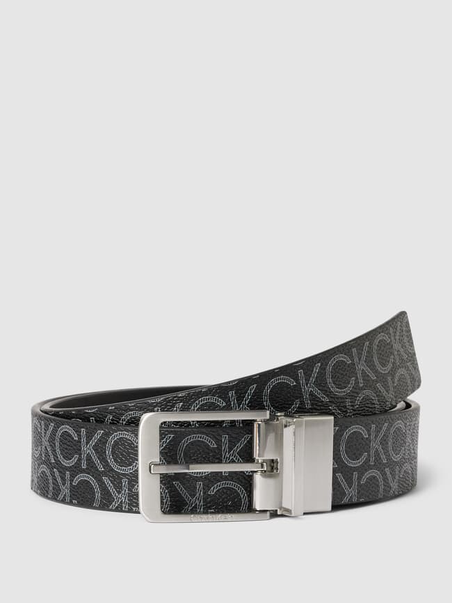 

Ремень со сплошным узором Calvin Klein, черный