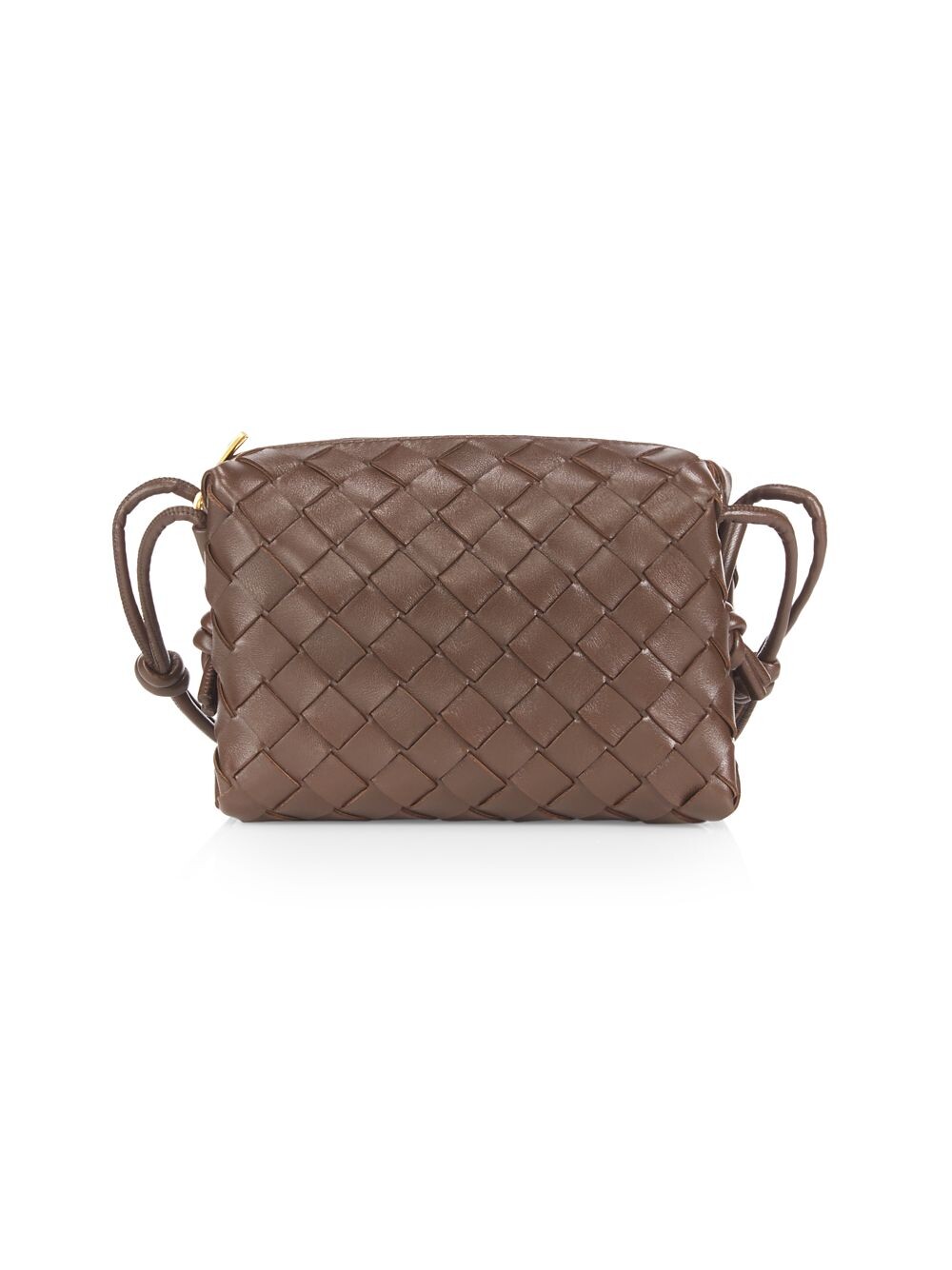 

Миниатюрная кожаная сумка через плечо с петлей Bottega Veneta, коричневый