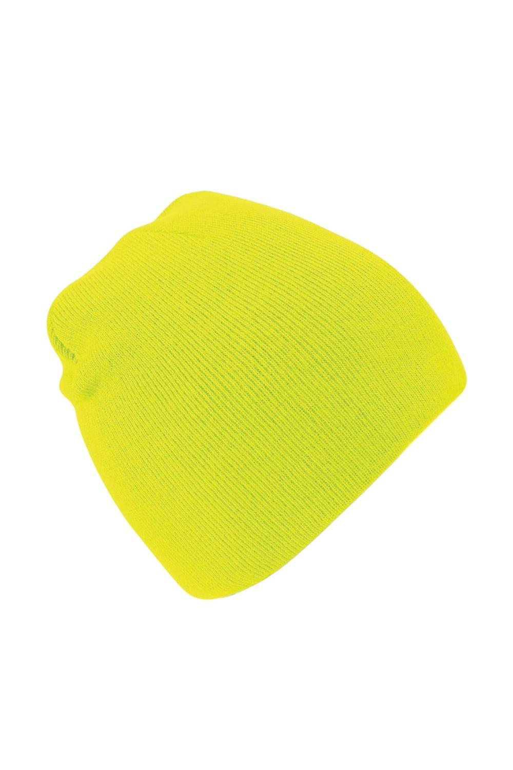 хюгге бини beechfield желтый Простая базовая вязаная зимняя шапка-бини Beechfield, желтый
