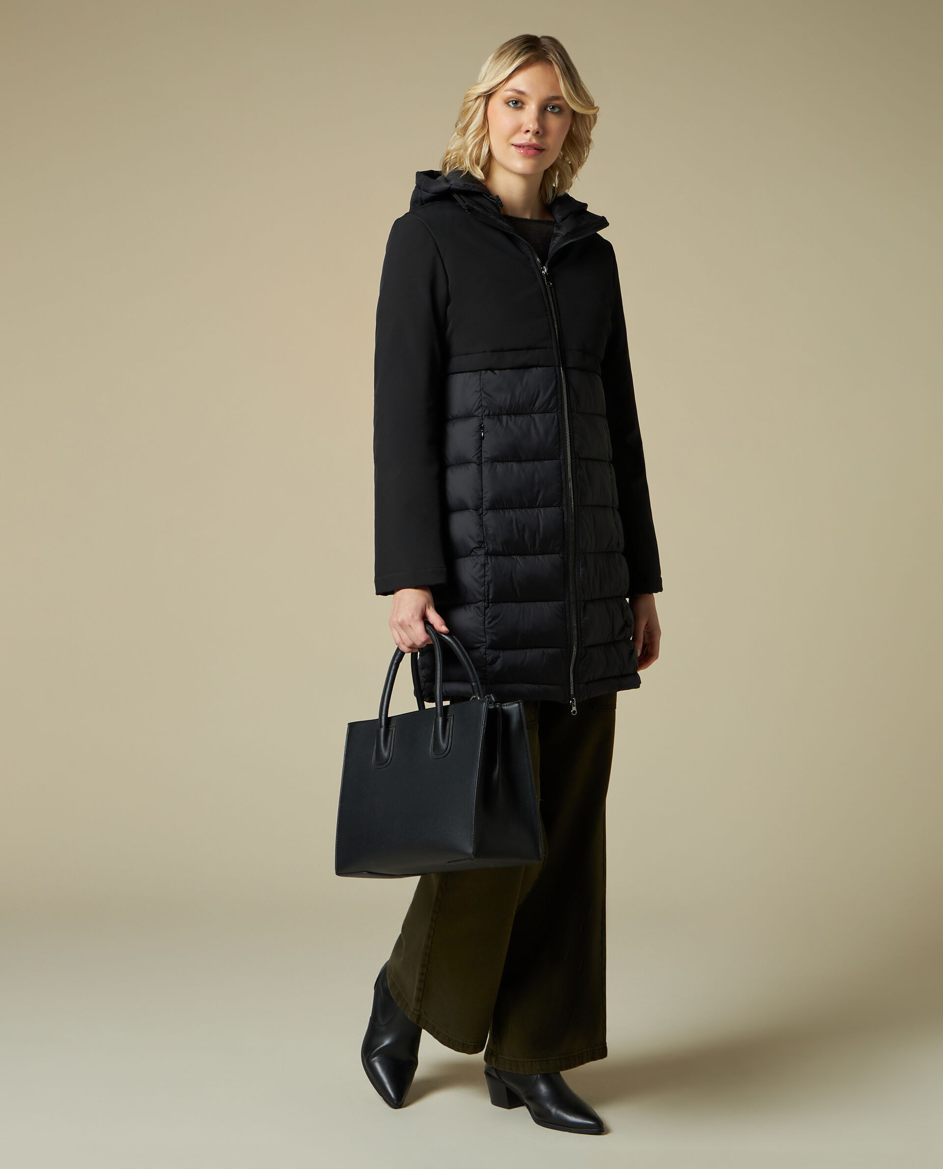 Женская куртка со стеганым низом NICE&CHIC, черный цена и фото