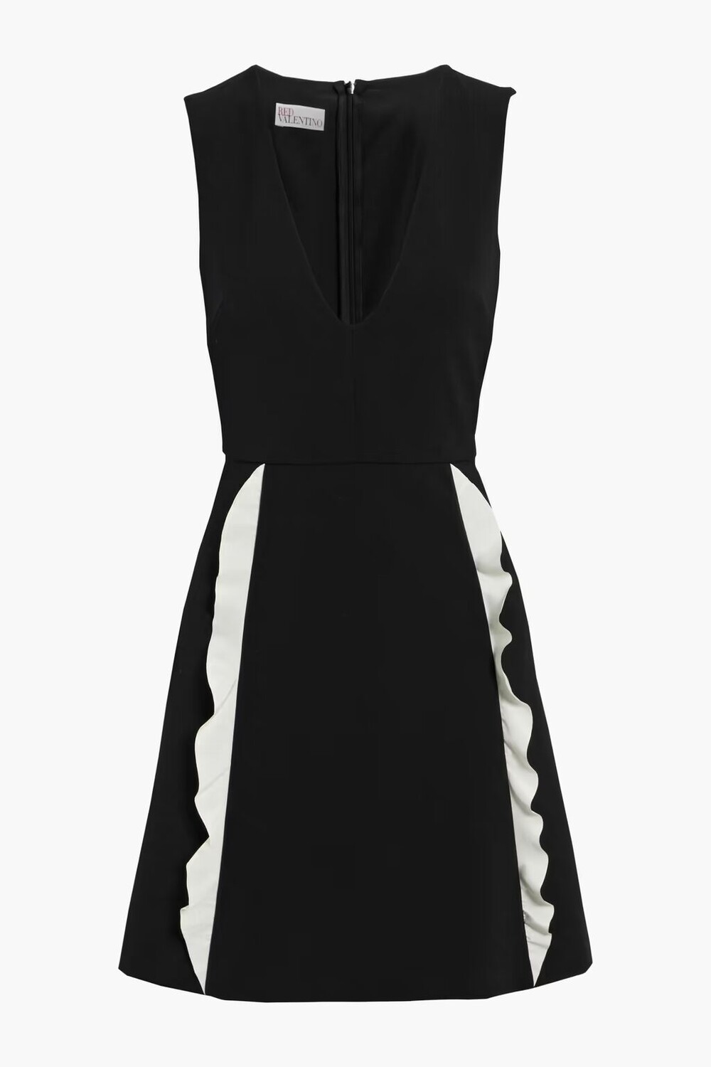 

Платье мини из эластичного крепа с крепдешиновой отделкой Redvalentino, черный