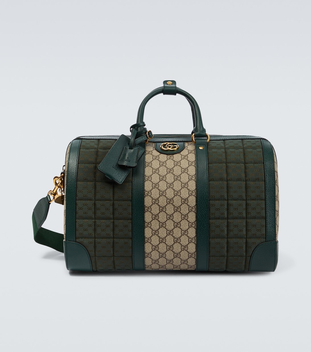 

Маленькая спортивная сумка Mini GG с кожаной отделкой Gucci, зеленый