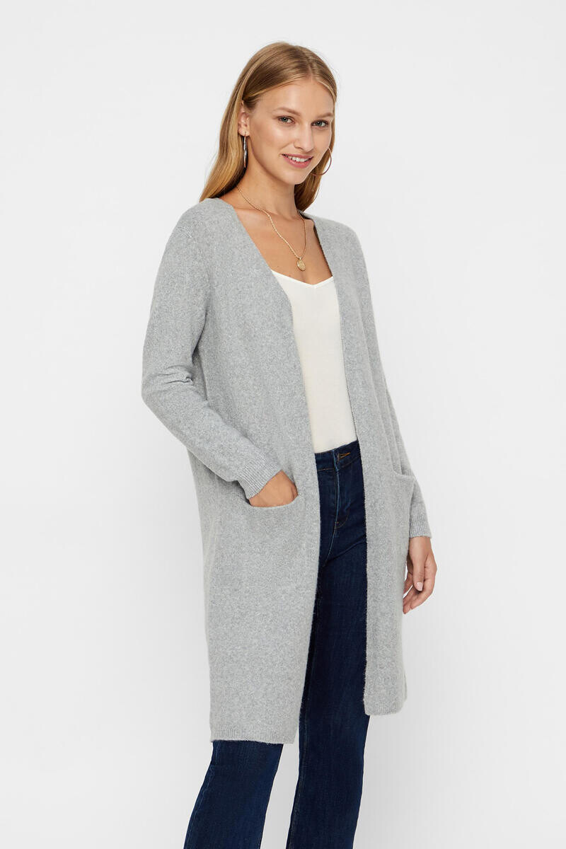 

Длинный женский кардиган с длинными рукавами. Vero Moda, серый