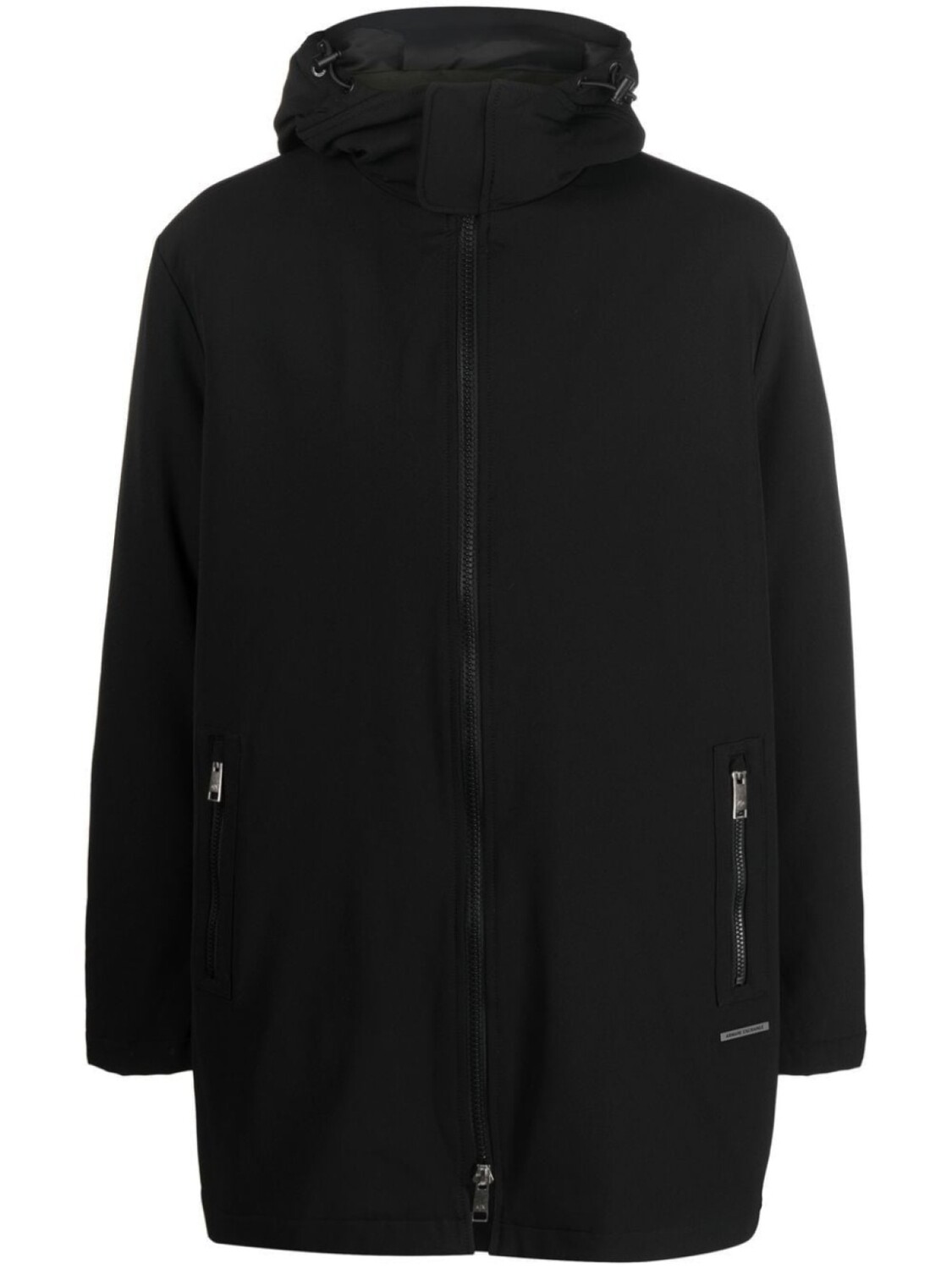 

Armani Exchange двухслойное пальто с капюшоном, черный