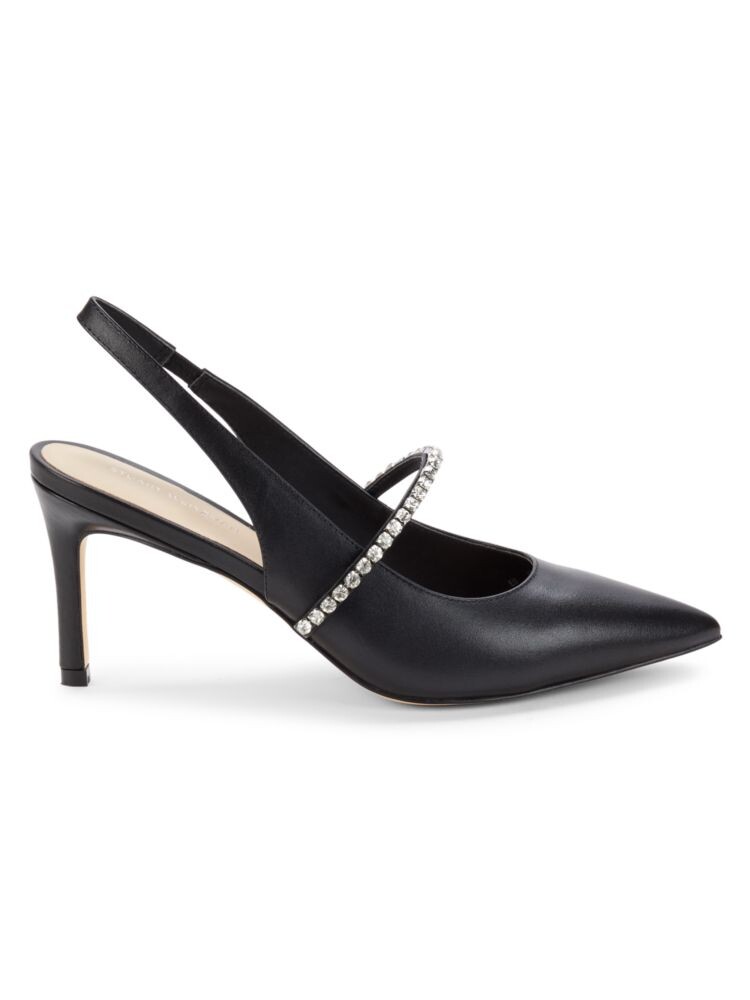 

Кожаные туфли Crystalne с пяткой на пятке и украшением Stuart Weitzman, черный