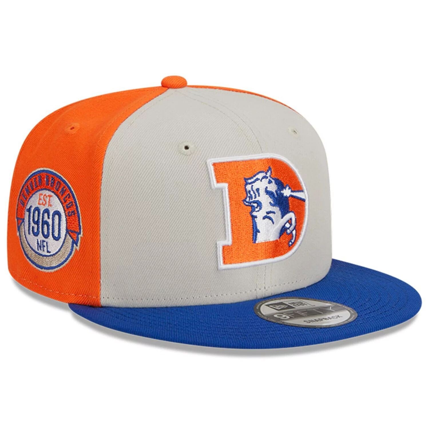 

Мужская кепка New Era Cream/Royal Denver Broncos 2023 Sideline Historic 9FIFTY Snapback