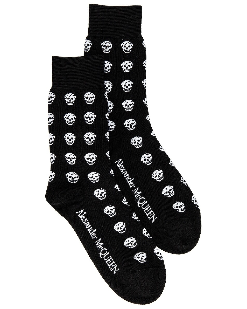 

Носки Alexander Mcqueen Short Skull, цвет Black & Ivory