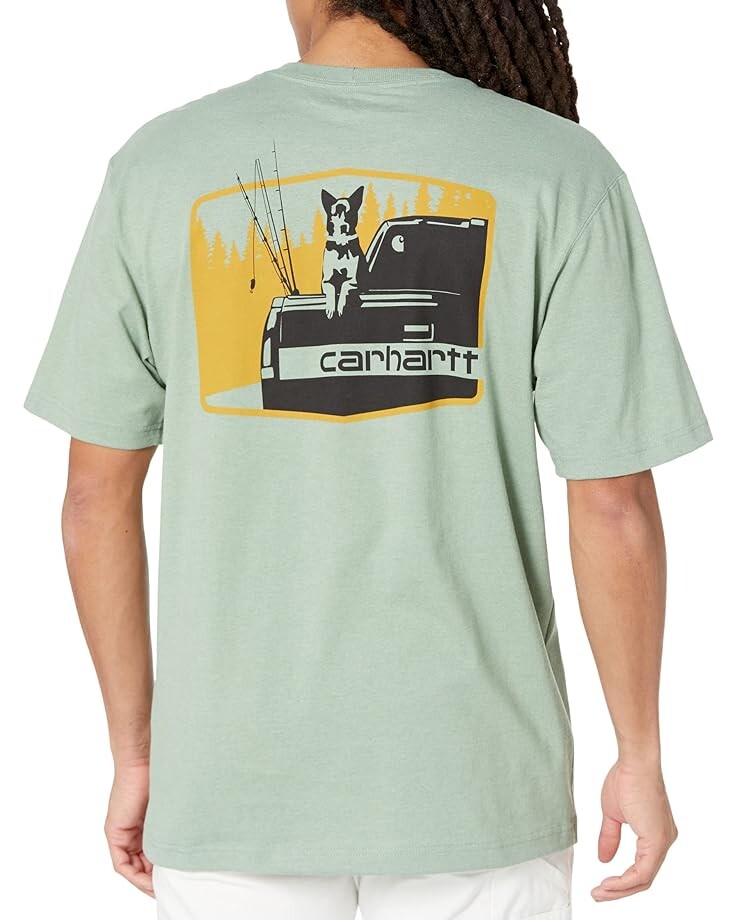 

Футболка Carhartt Loose Fit Heavyweight Short Sleeve Dog Graphic T-Shirt, цвет Jade Heather