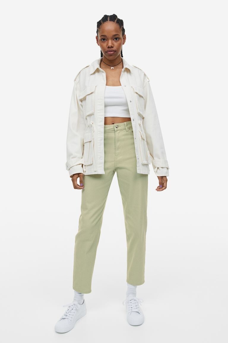 

Твиловые брюки Mom свободного кроя H&M