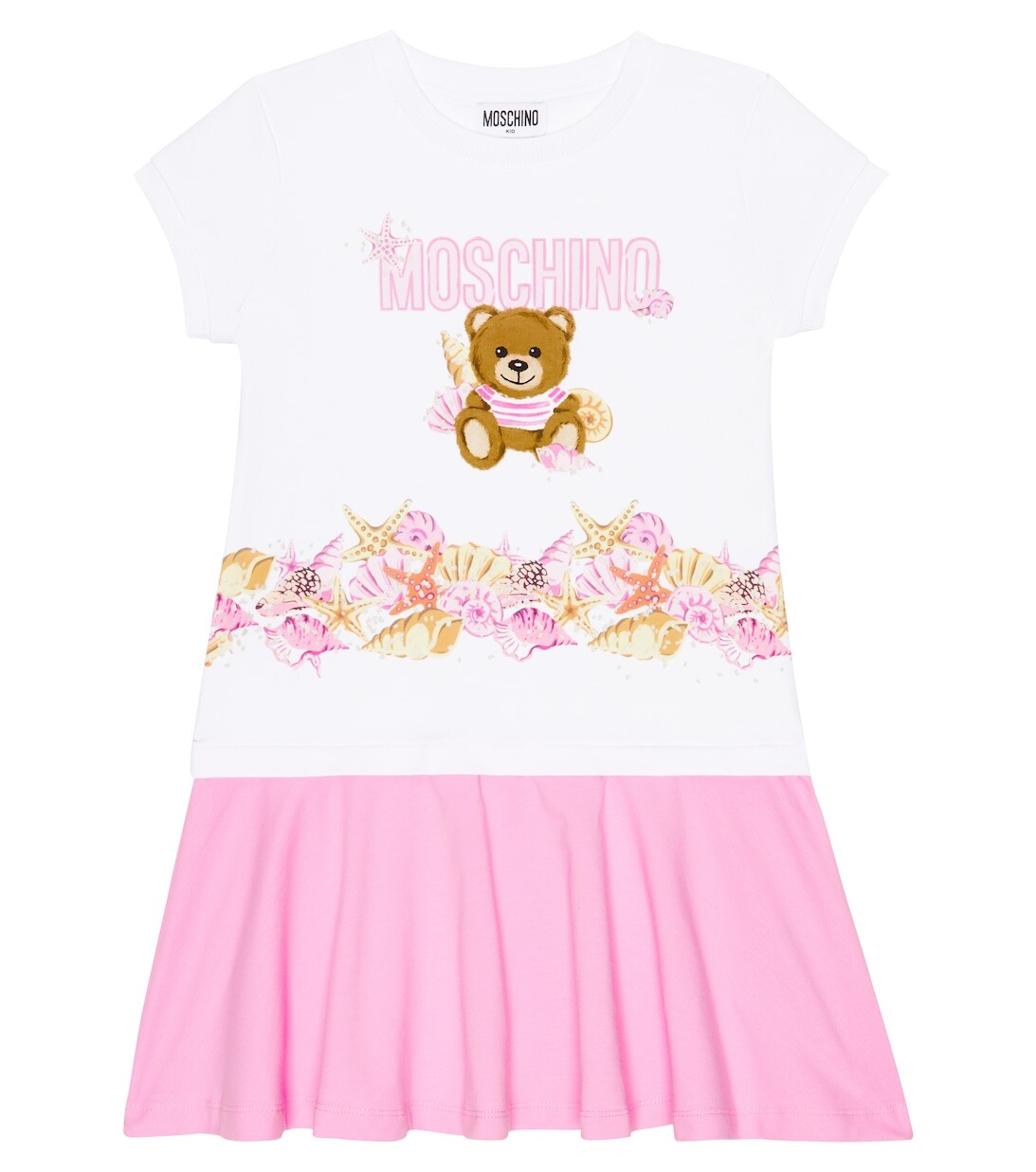 

Платье из смесового хлопка с принтом Moschino, разноцветный