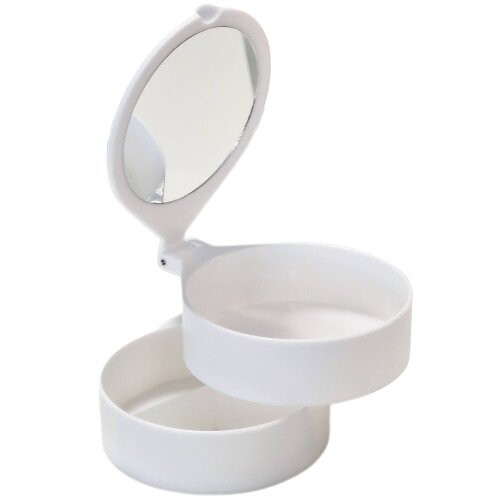 

Зеркало с органайзером и коробочкой для девочки., myHomelife, белый