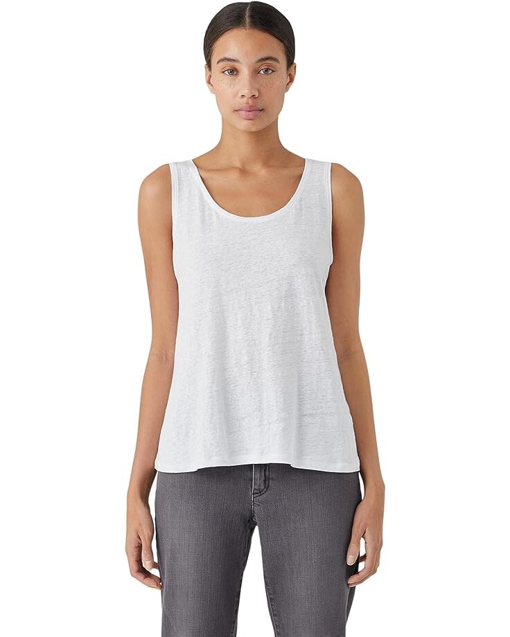 Топ Eileen Fisher Scoop Neck, белый