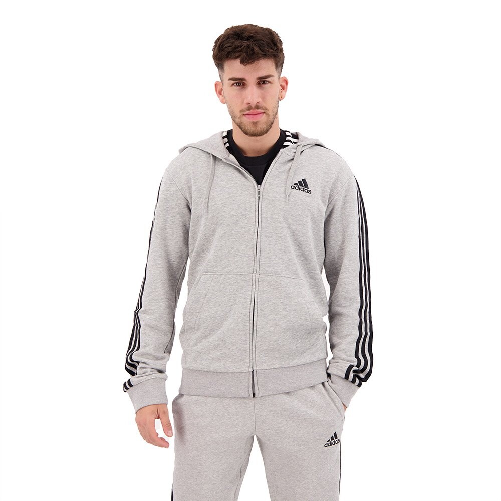 

Спортивная толстовка adidas Essentials French Terry 3 Stripes Full Zip, серый