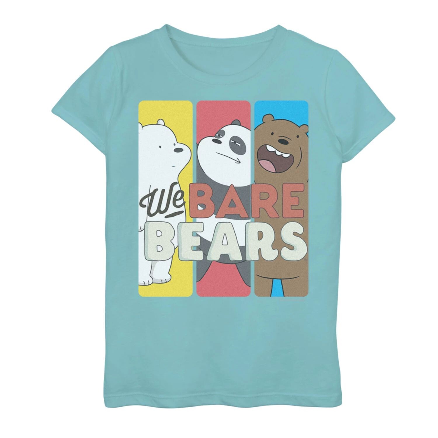 

Футболка We Bare Bears для девочек 7–16 лет с графическими панелями и портретами Cartoon Network
