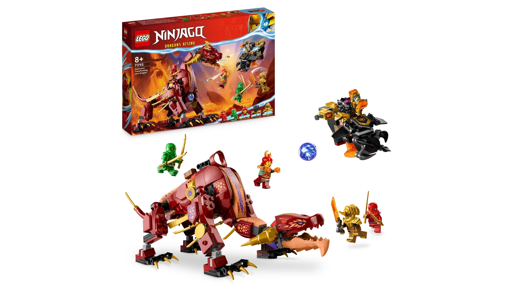 Lego NINJAGO Лавовый дракон Уилдфайра, игрушечный дракон с фигурками