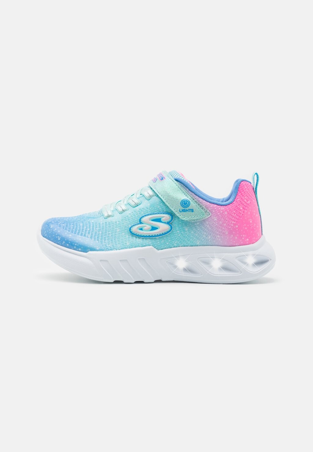 

Кроссовки low GORE AND STRAP OMBRE 3D PRINT UPPER ON LIGHTED OUTSOLE Skechers, цвет aqua synthetic/multi trim
