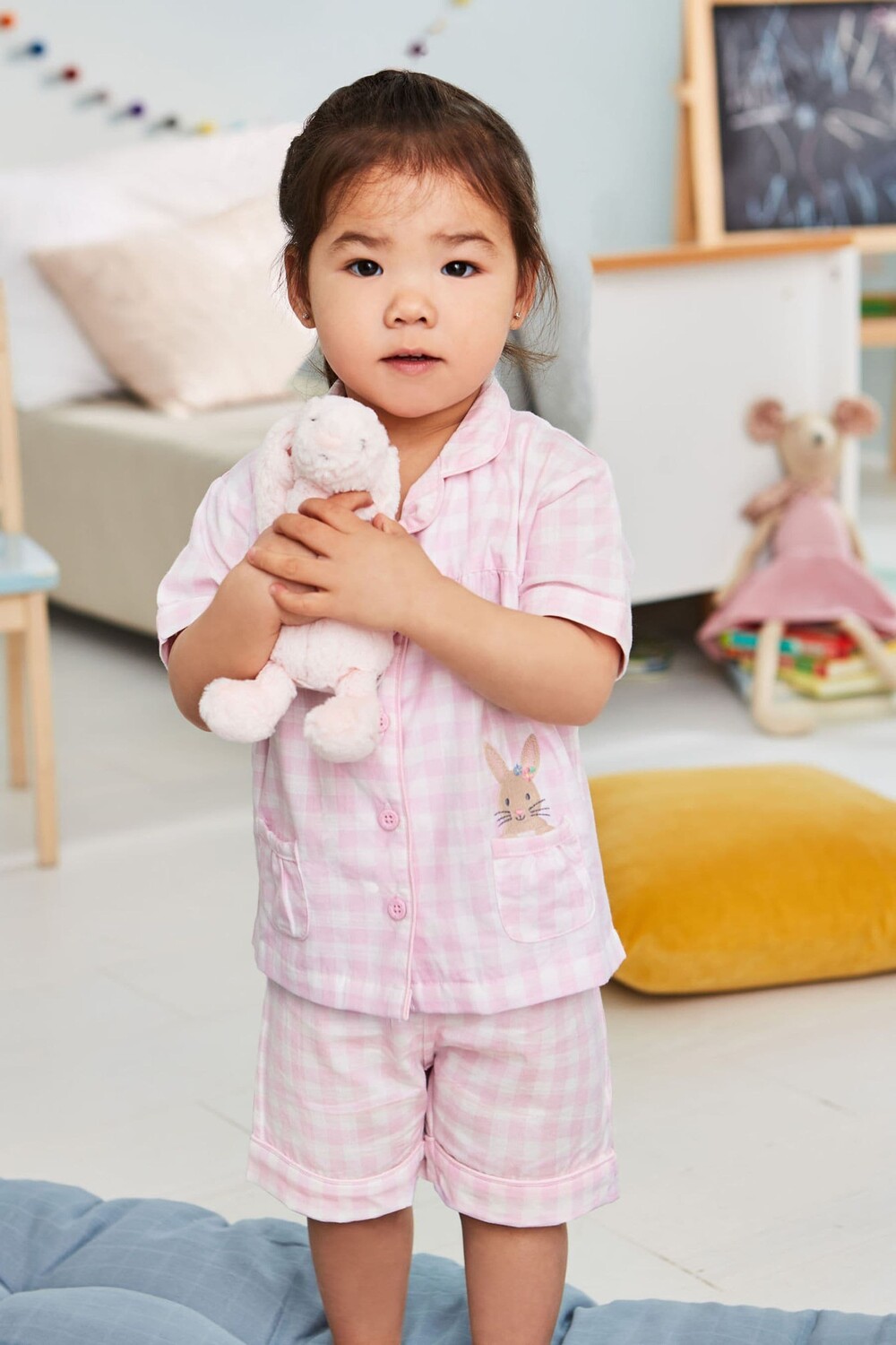 

Короткая пижама для девочек JoJo Maman Bébé в клетку виши Jojo Maman Bébé, розовый