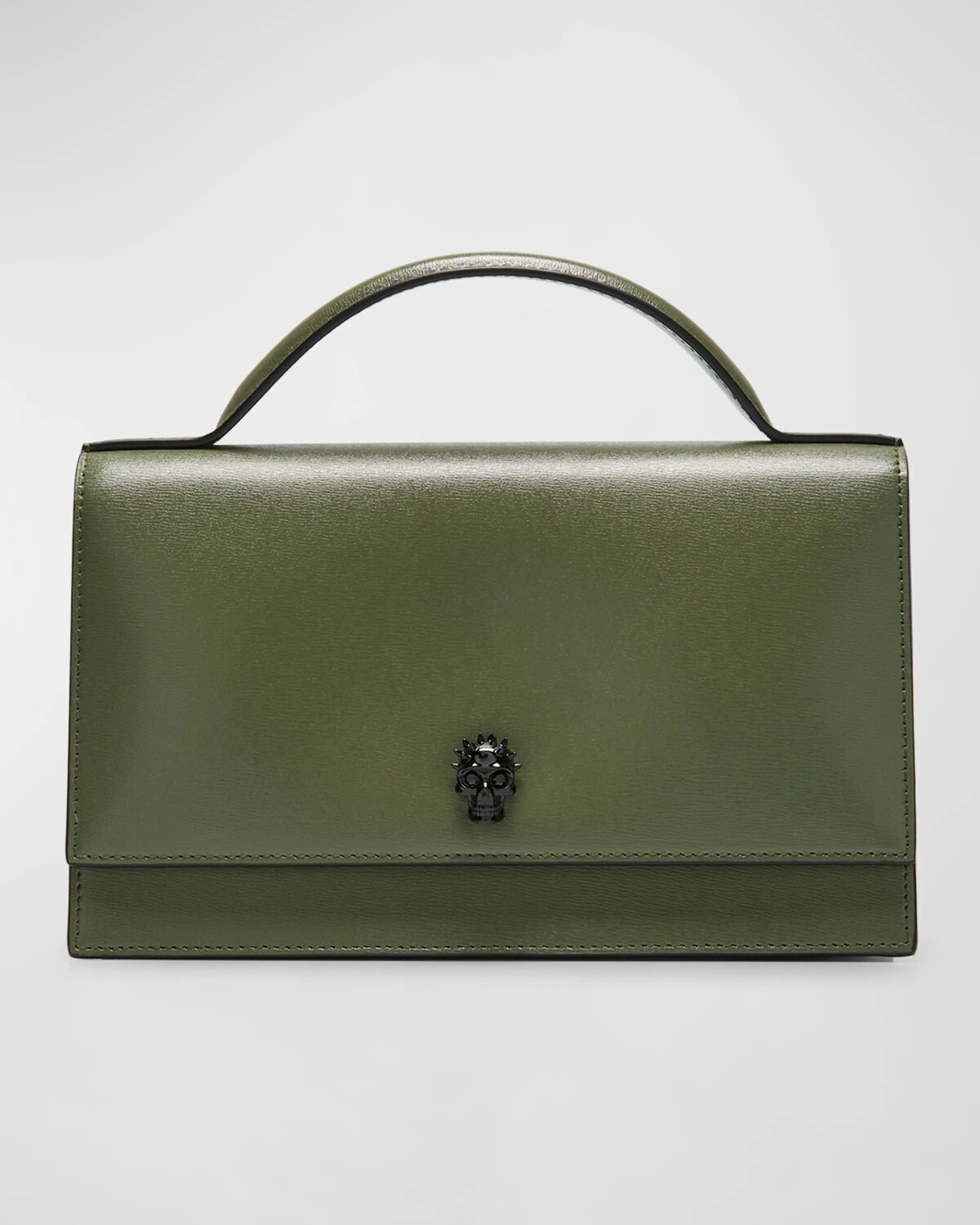 

Сумка среднего размера с ручкой сверху и черепом Alexander McQueen, цвет Khaki Green