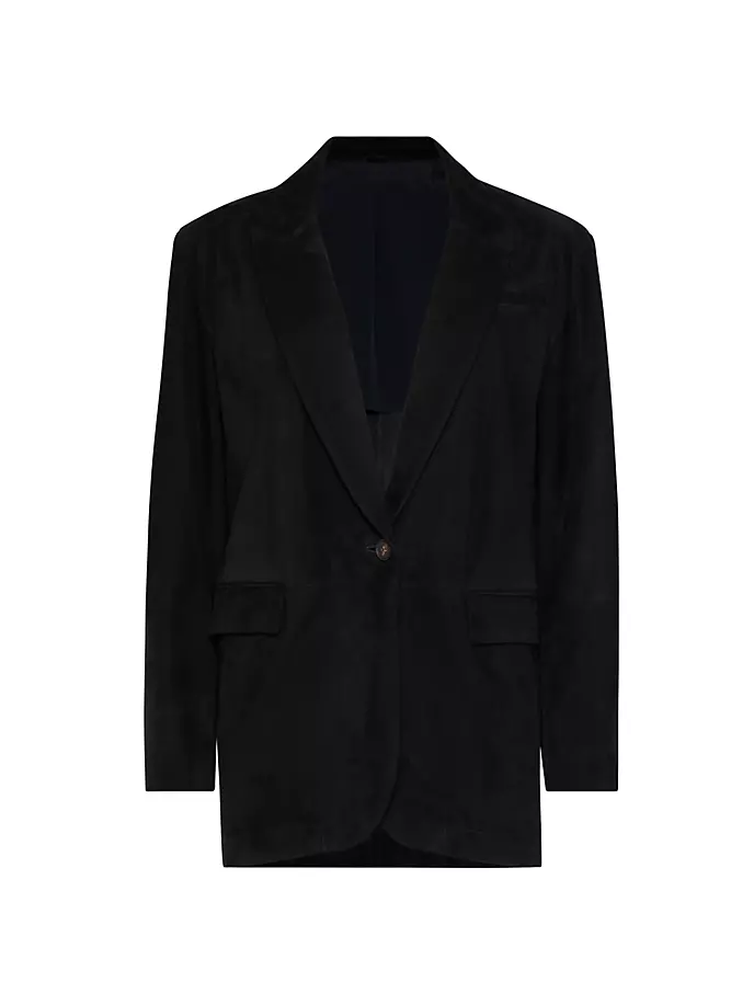 

Замшевый пиджак Brunello Cucinelli, черный