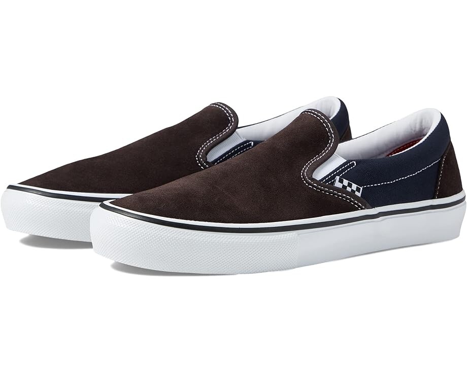 

Кроссовки Vans Skate Slip-On, цвет Dark Brown/Navy