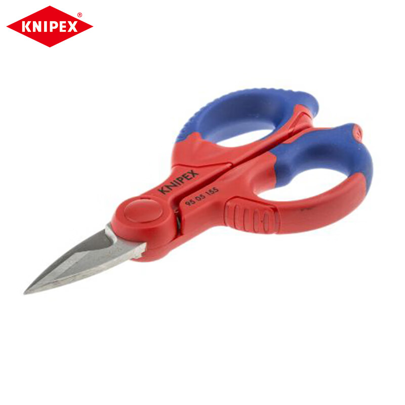 Ножницы для электрика KNIPEX, 160 мм, двухцветная ручка, ножницы для резки кабеля, прецизионные зубчатые ножницы из нержавеющей стали 95 05 155 SB