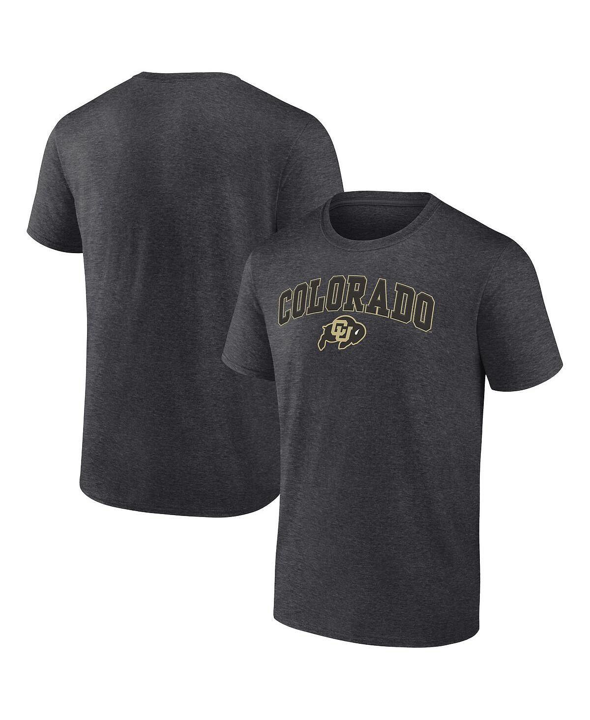 Мужская футболка с логотипом Heather Charcoal Colorado Buffaloes Campus Fanatics