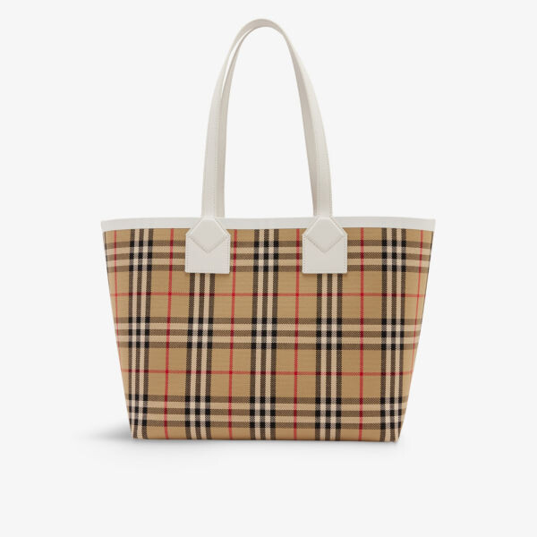 

Сумка-тоут из искусственной кожи в клетку London Burberry, белый