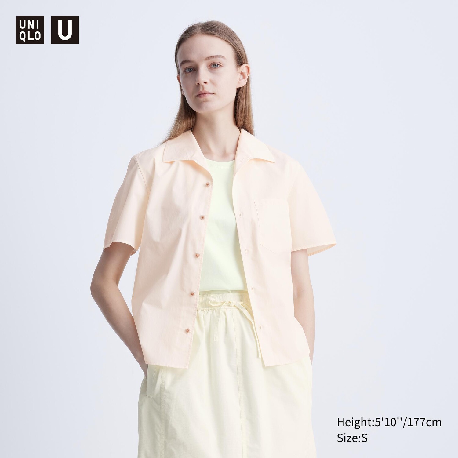 

Компактная рубашка UNIQLO, розовый