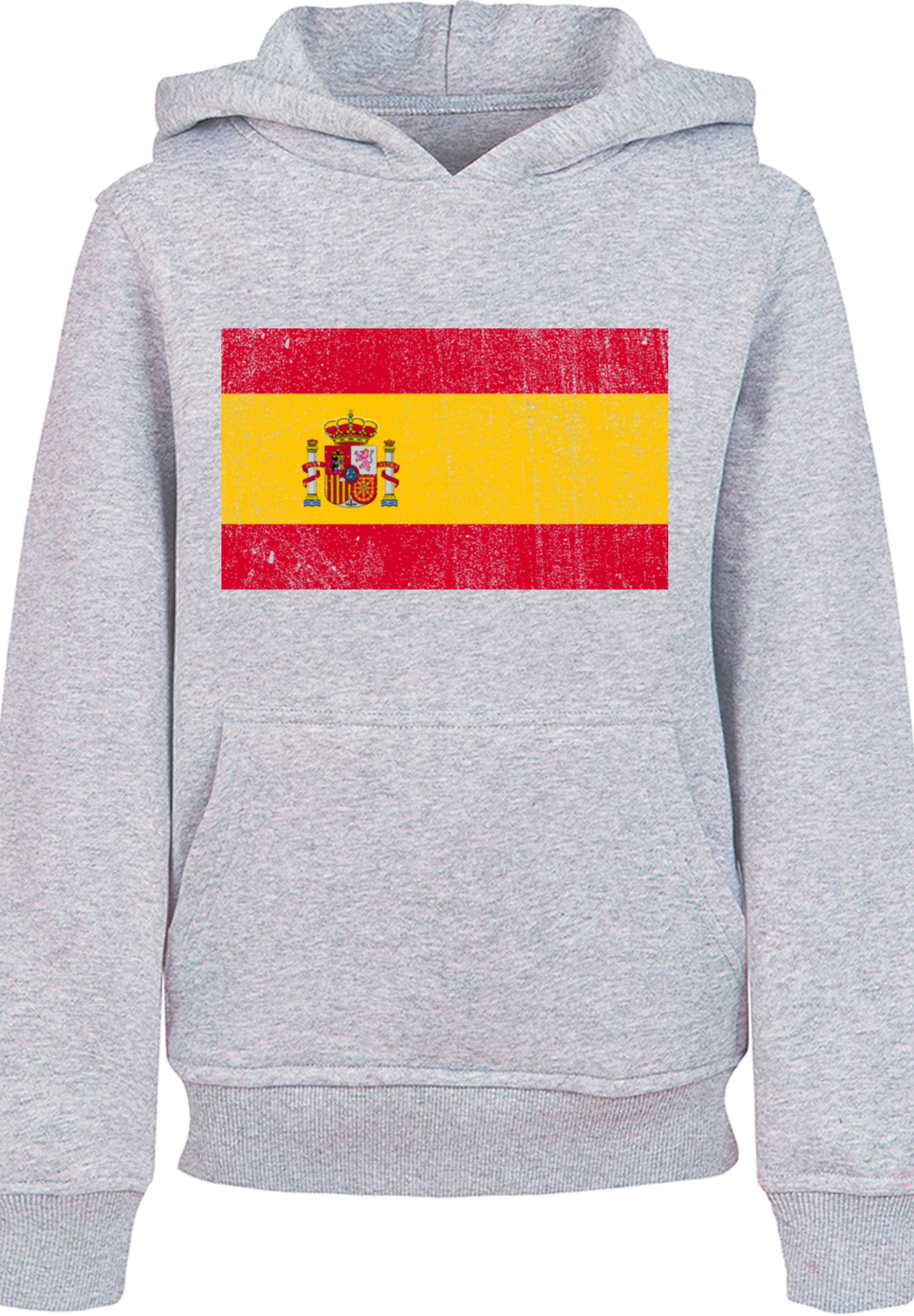 Пуловер F4NT4STIC Hoodie Spain Spanien Flagge distressed, цвет grau meliert