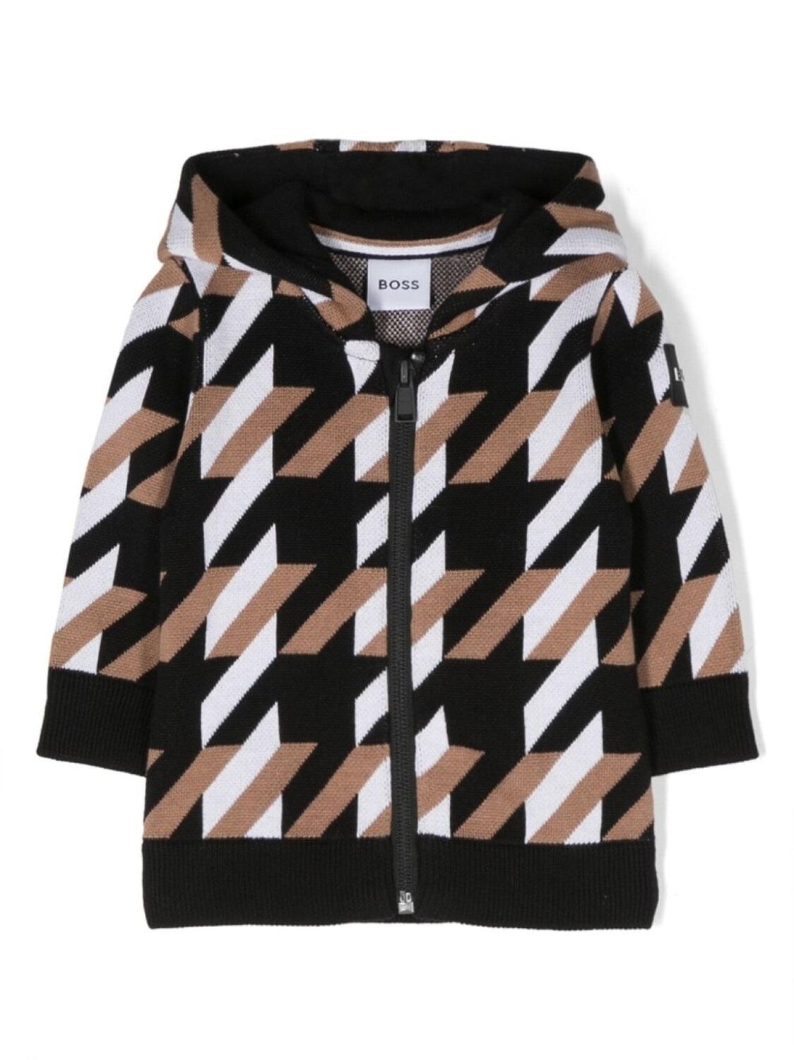 

BOSS Kidswear худи на молнии с графичным принтом, коричневый