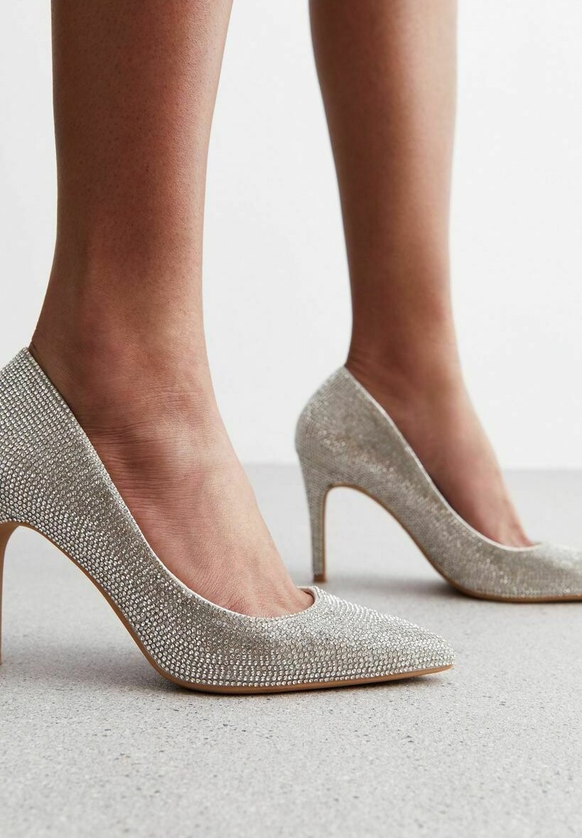 

Туфли Diamanté Stiletto Court New Look, цвет silver