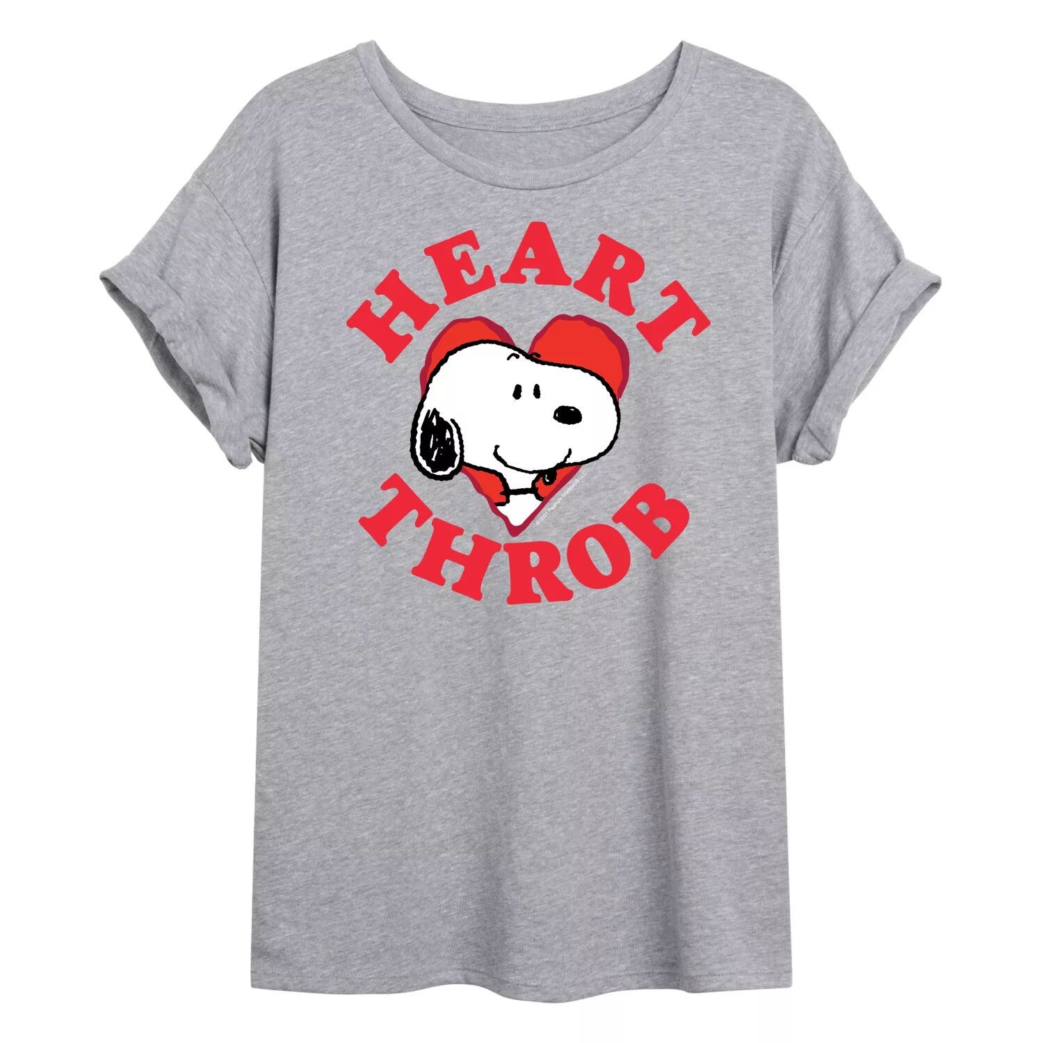 

Струящаяся футболка Juniors' Peanuts Heart Throb Licensed Character, серый